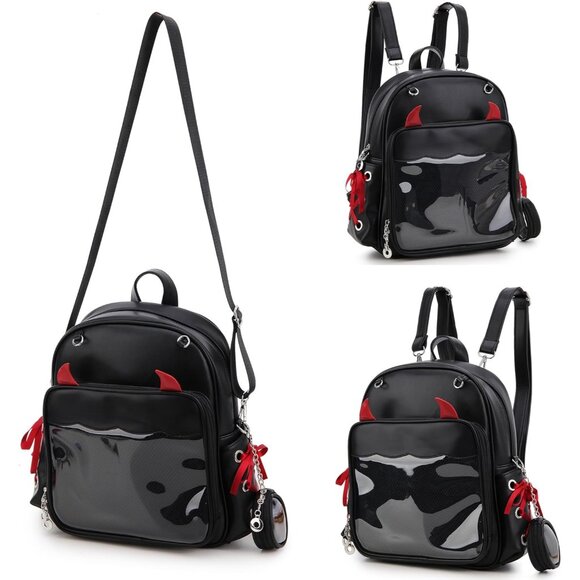 Gothic Ita Backpack with Pin Display and Inserts for Women Shoulder or Crossbody - Picture 7 of 9